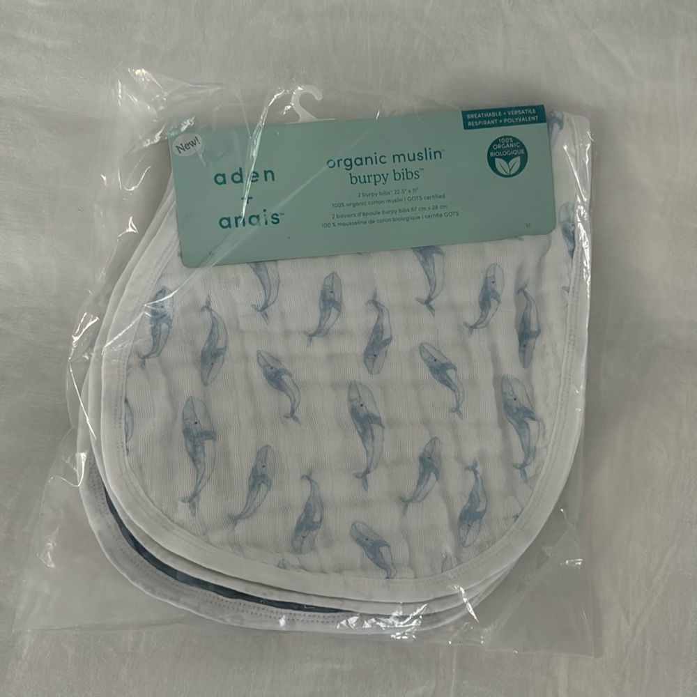 Aden + Anais Organic Cotton Burpy Bibs 2 pack Oceanic